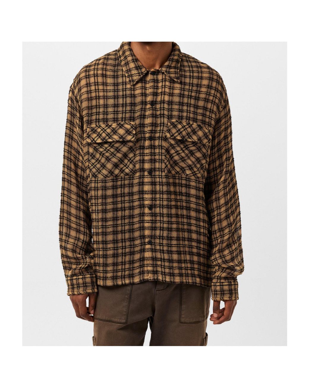 Represent Brown Plaid Shirt for men