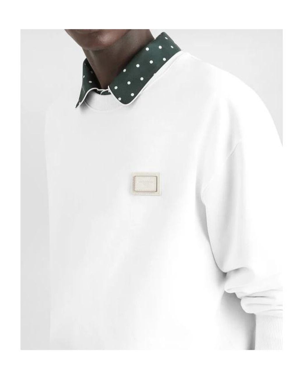 Dolce & Gabbana White Logo Patch Sweatshirt for men