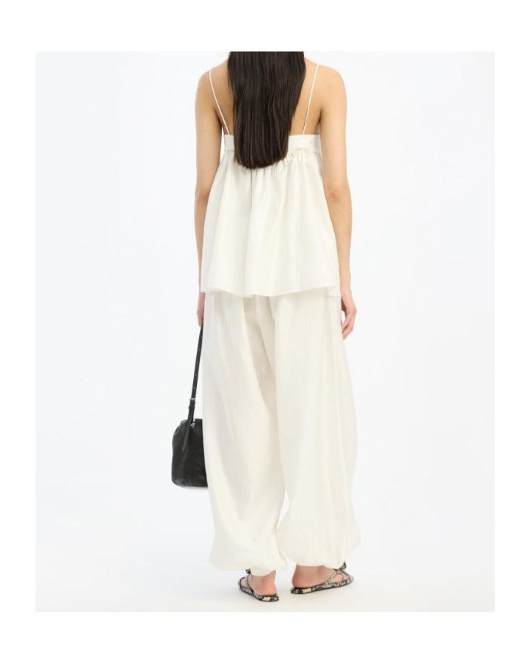 ROTATE BIRGER CHRISTENSEN White Striped Balloon Pants