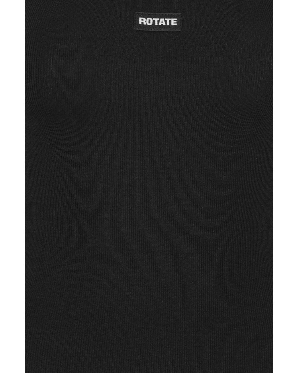 ROTATE BIRGER CHRISTENSEN Black Sleeveless Logo-Detail Top