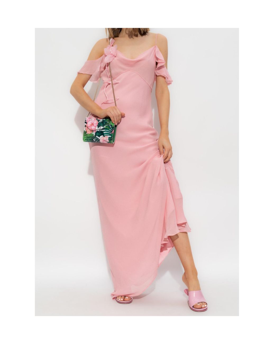 Self-Portrait Pink Georgette Maxi Dress