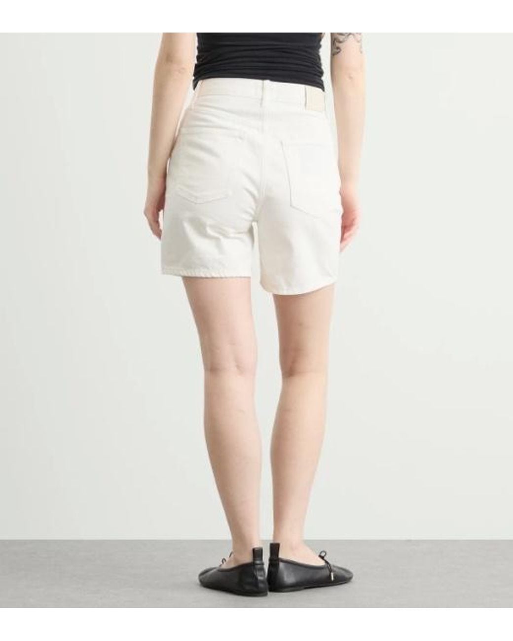 Anine Bing White Kat High-Rise Denim Shorts for men
