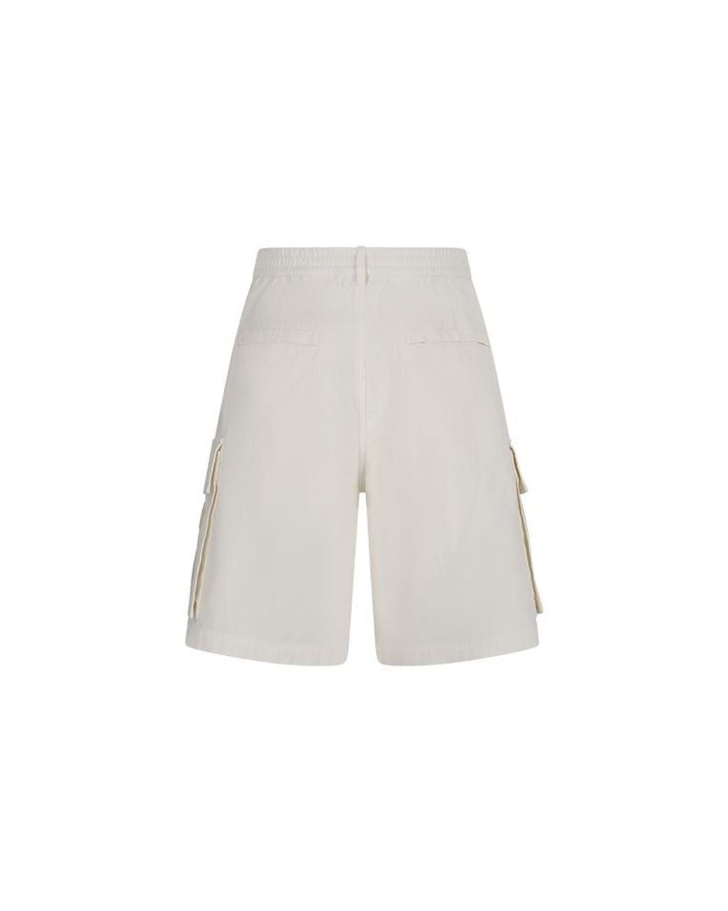 DSquared² White Logo-Patch Cargo Shorts for men