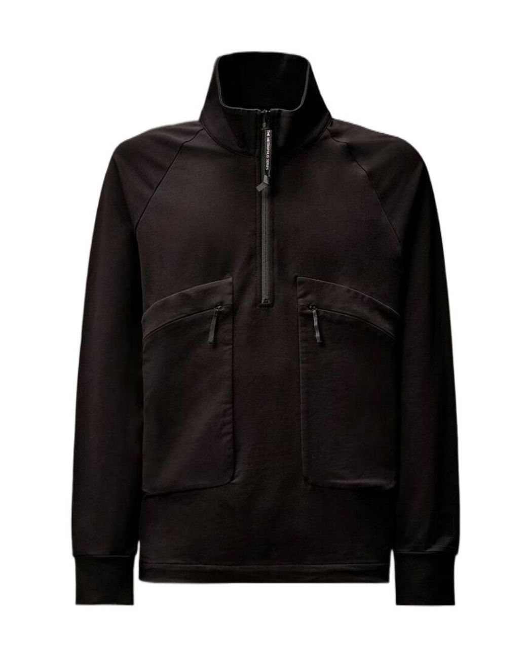 C P Company Black Half-Zip Pocket Sweatshirt for men