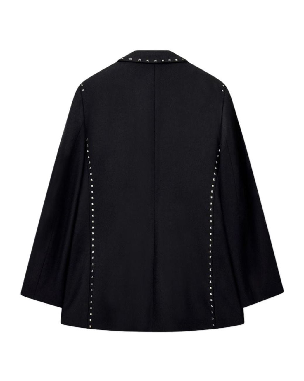 Emporio Armani Blue Single-Breasted Mixed Wool Blazer With Metallic Studs