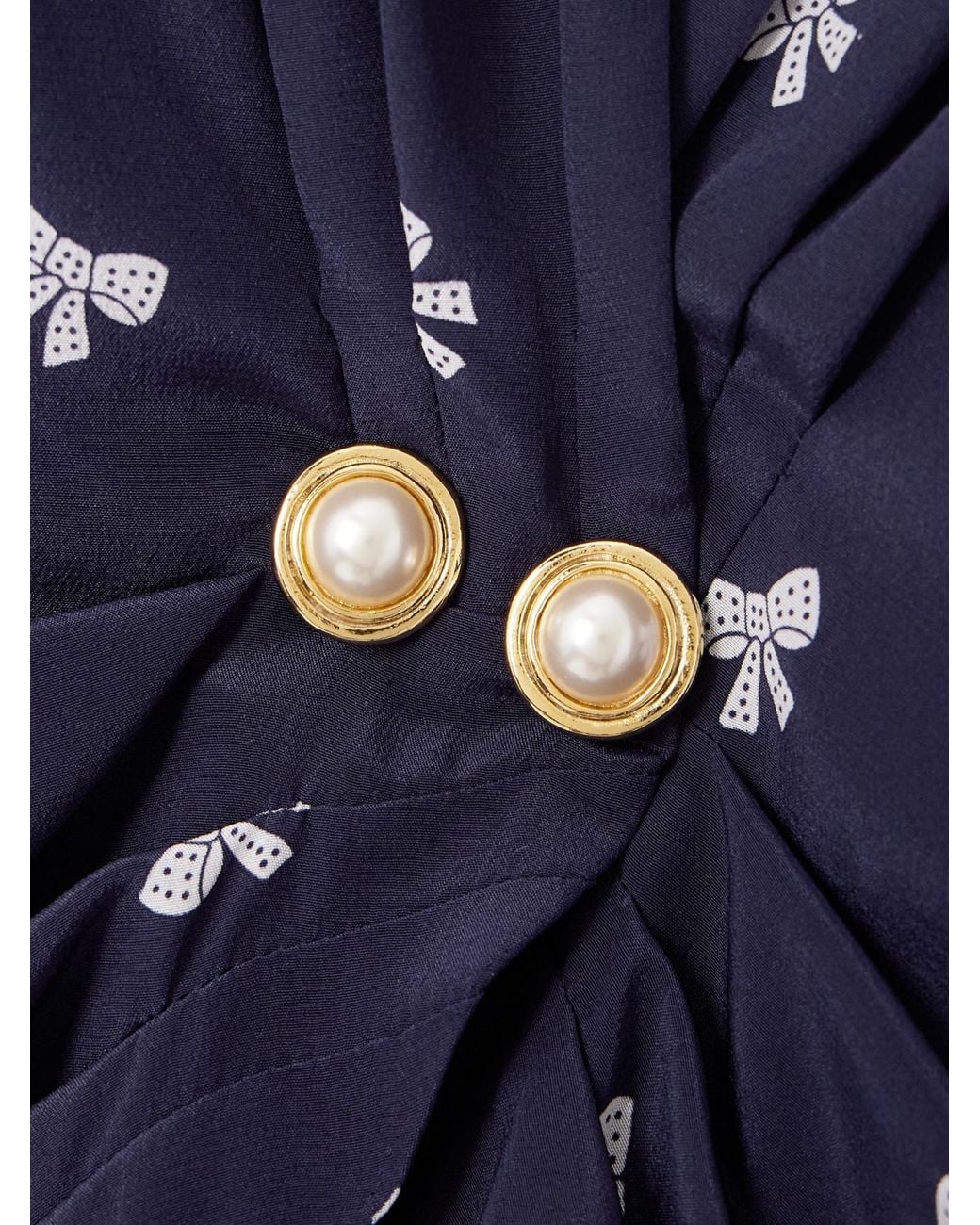 Alessandra Rich Blue Silk Dress
