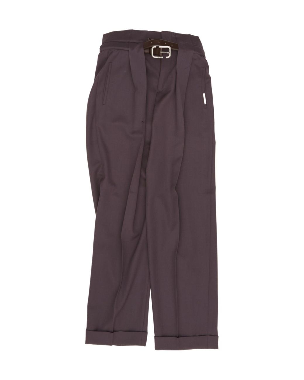 The Attico Purple The Belted Pleated Trousers