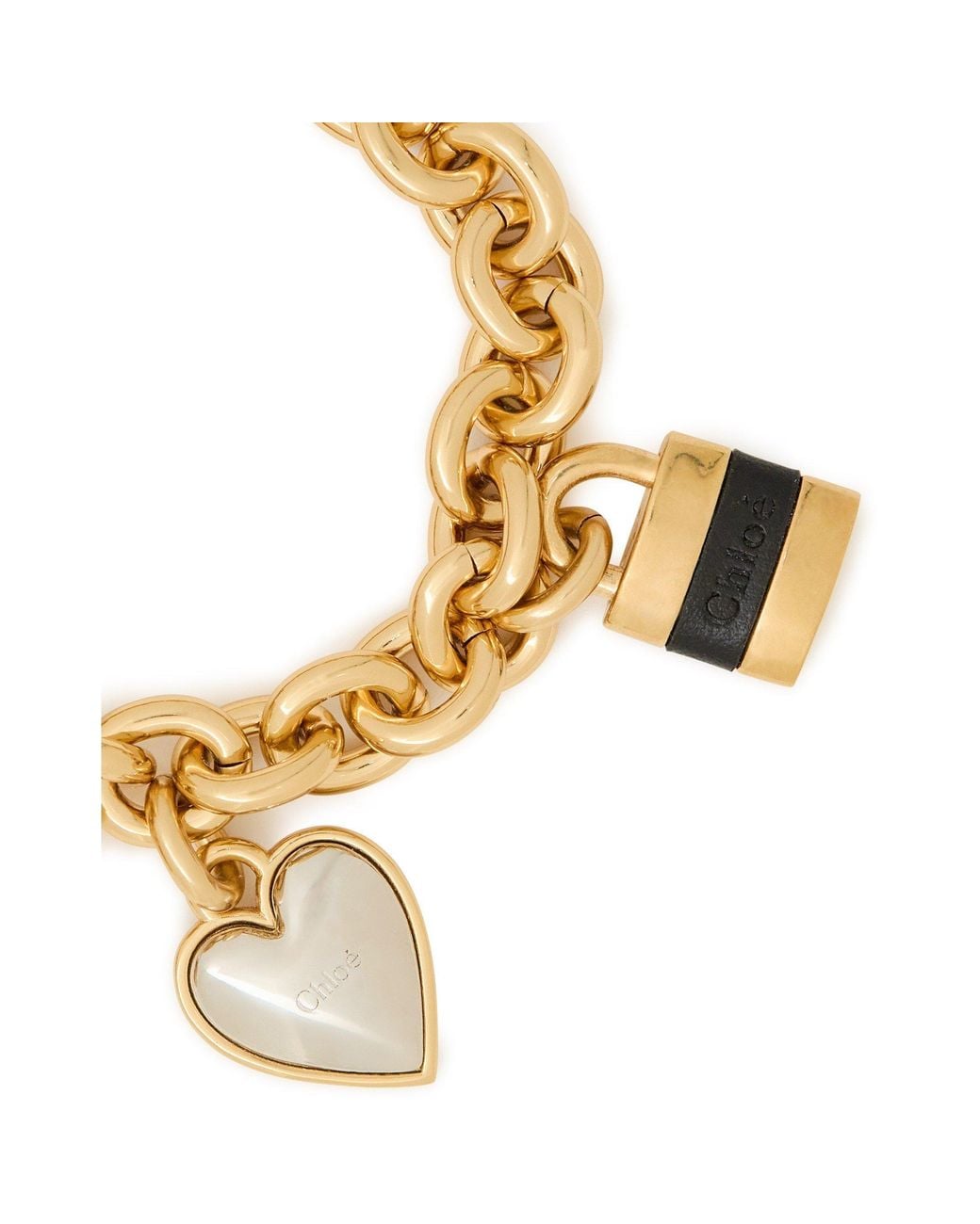 Chloé Metallic Heart Lock Bracelet