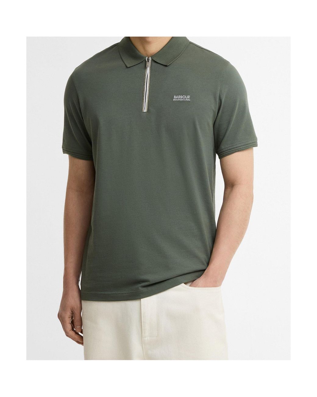 Barbour Green Short-Sleeved Polo Shirt for men