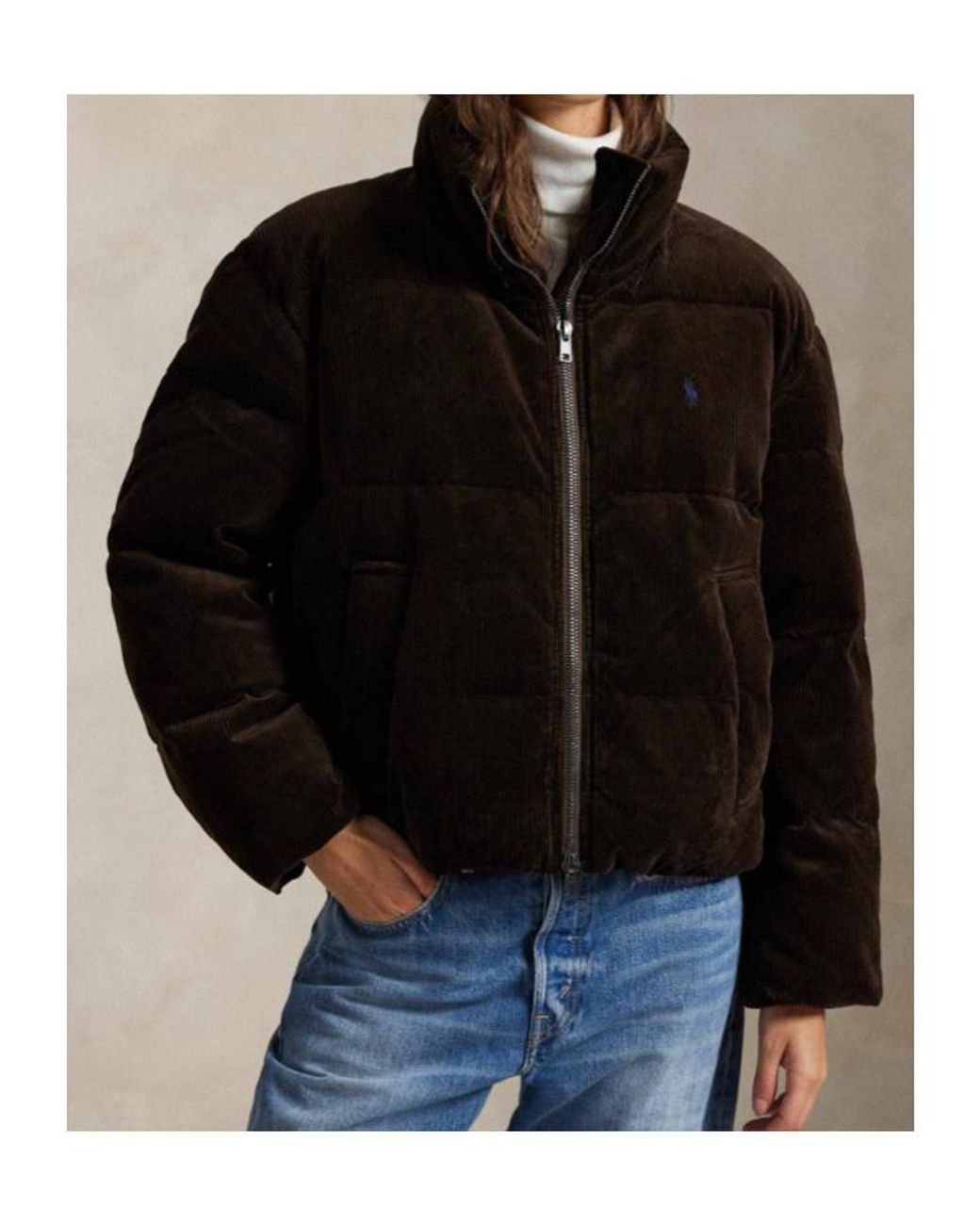 Polo Ralph Lauren Black Short Down Jacket With Pony Jackets And Coats