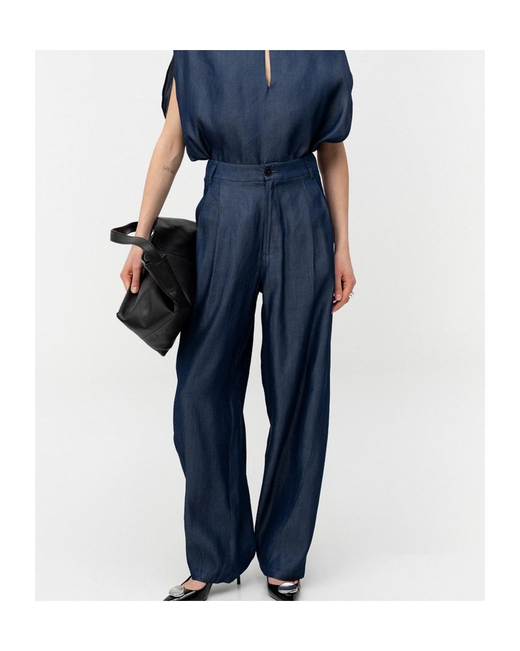 DARKPARK Blue Low Waist Wide Leg Pants