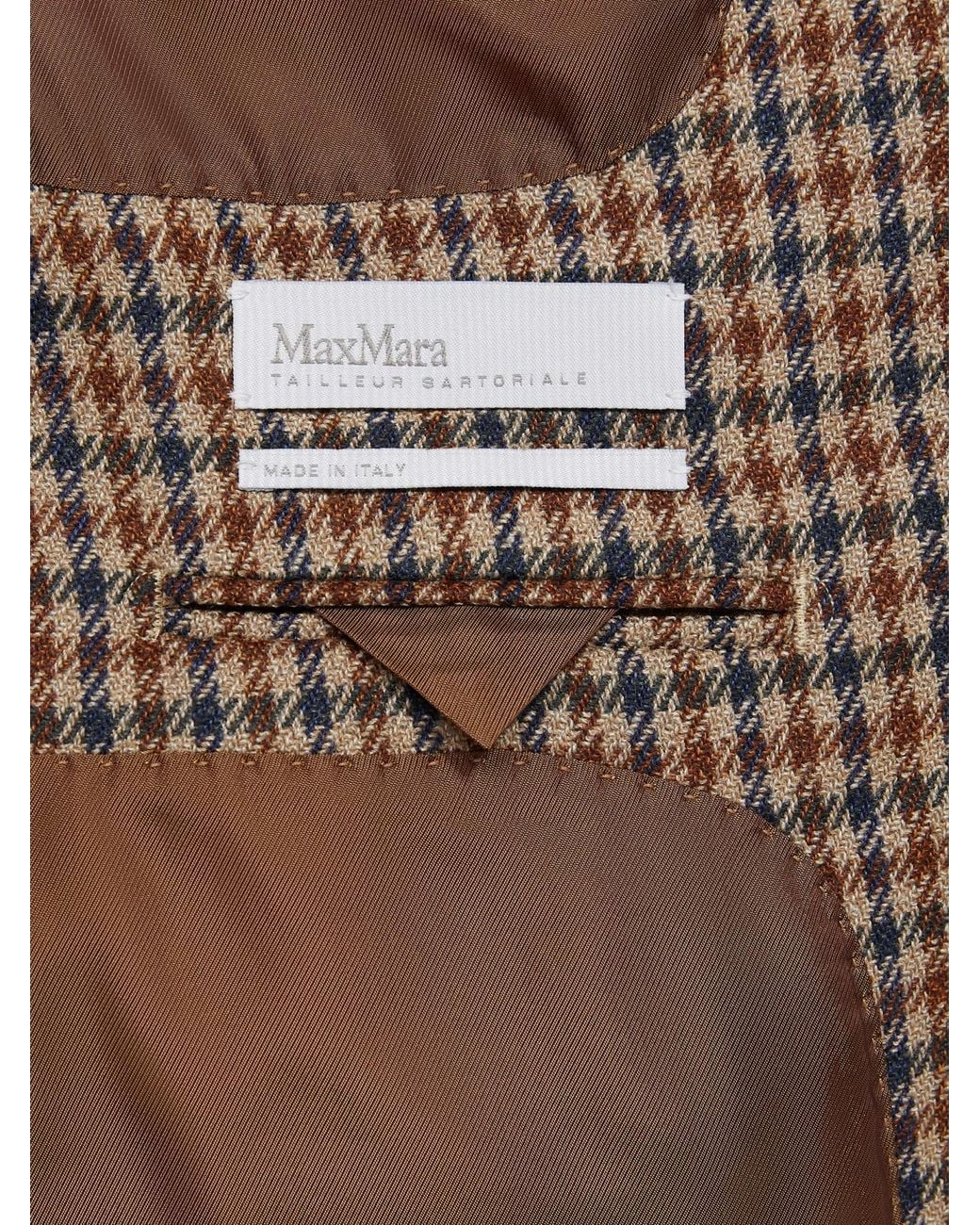 Max Mara Brown Deserto Checked Double-Breasted Blazer