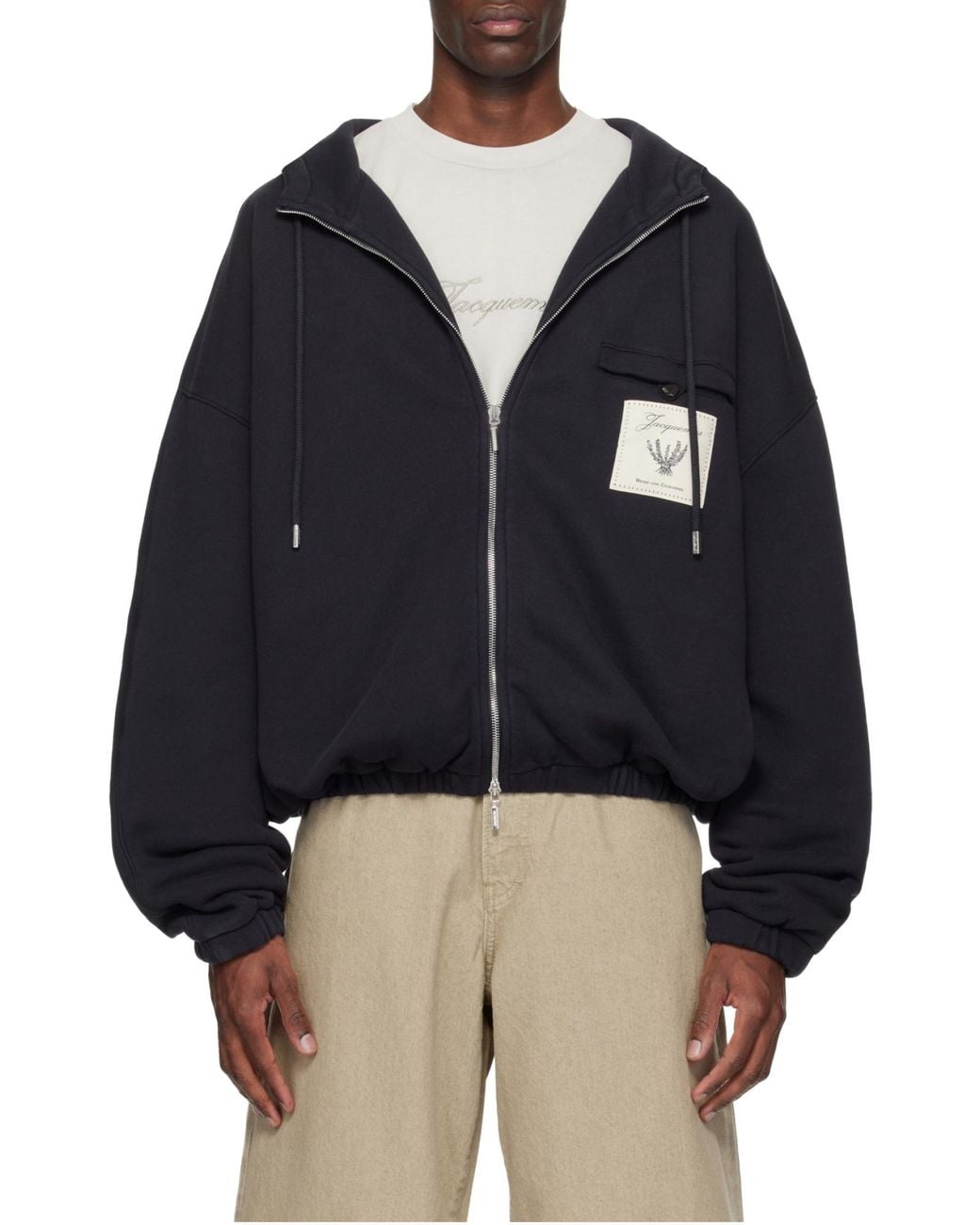 Jacquemus Blue The Torneo Zip-Up Hoodie for men
