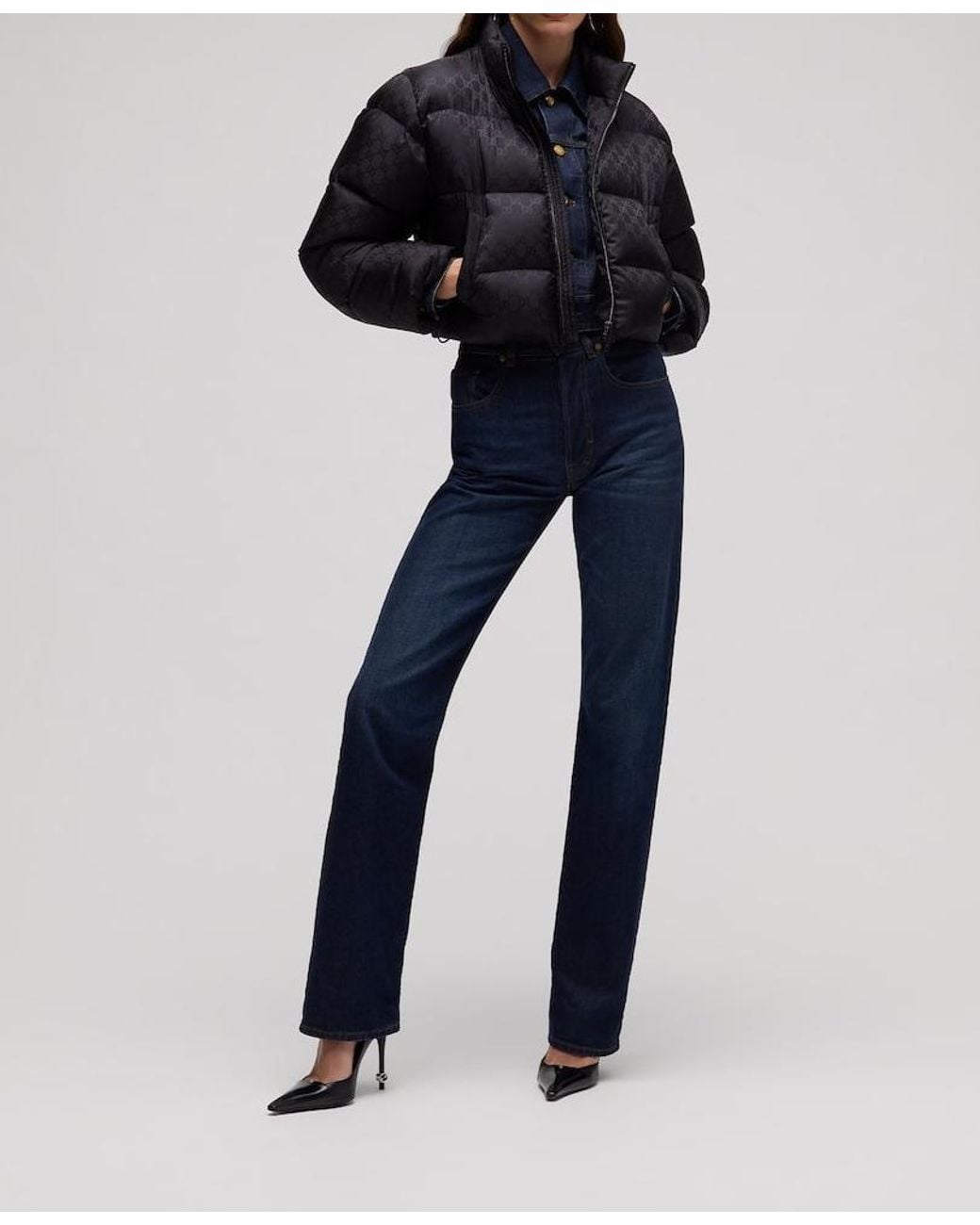 Gucci Black Gg Regular-Fit Padded Jacket