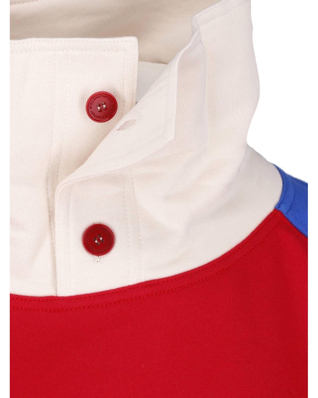 Stella McCartney Red Smc Crest Panel High-Neck Sweatshirt