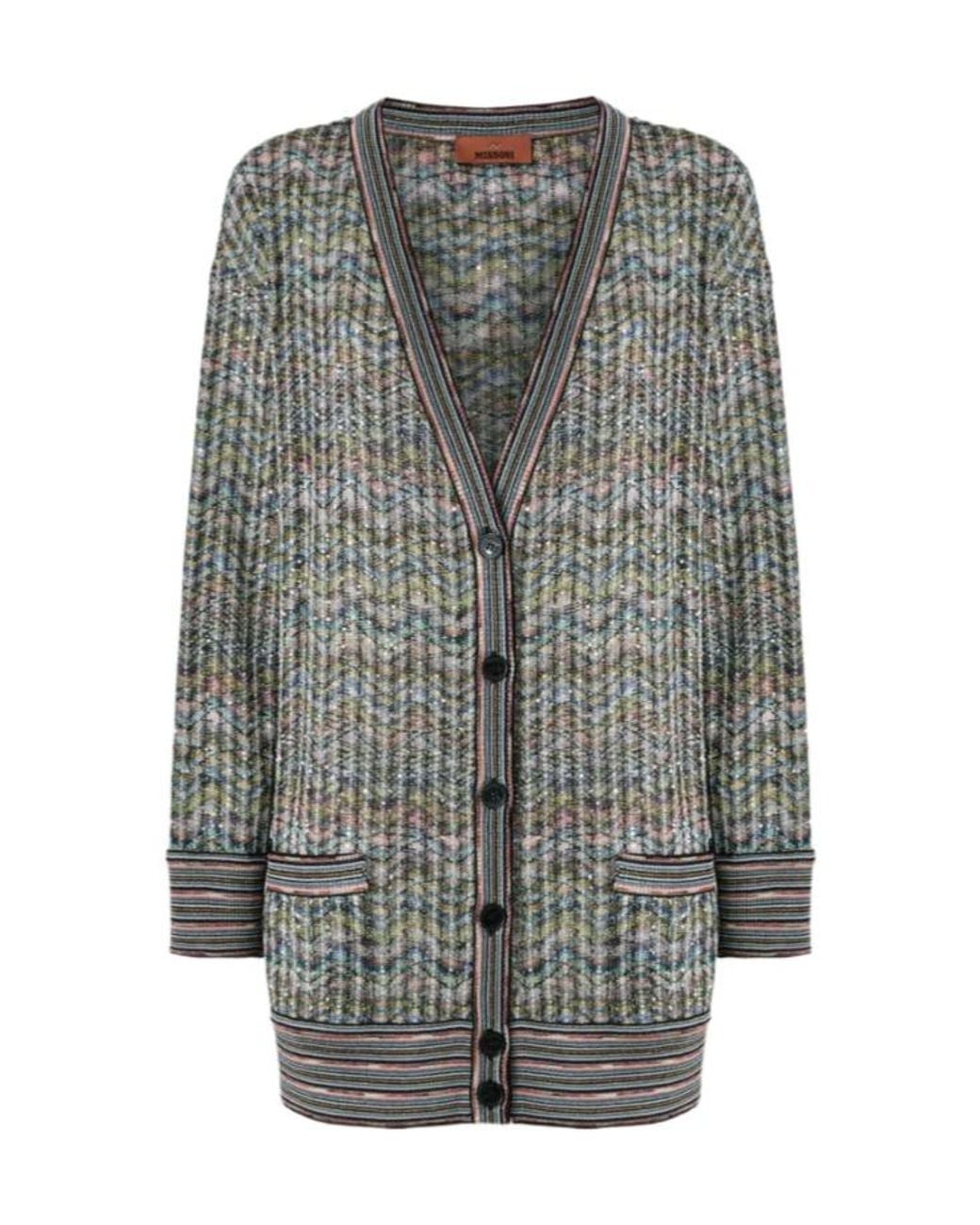 Missoni Gray Oversized Sequinned Cardigan