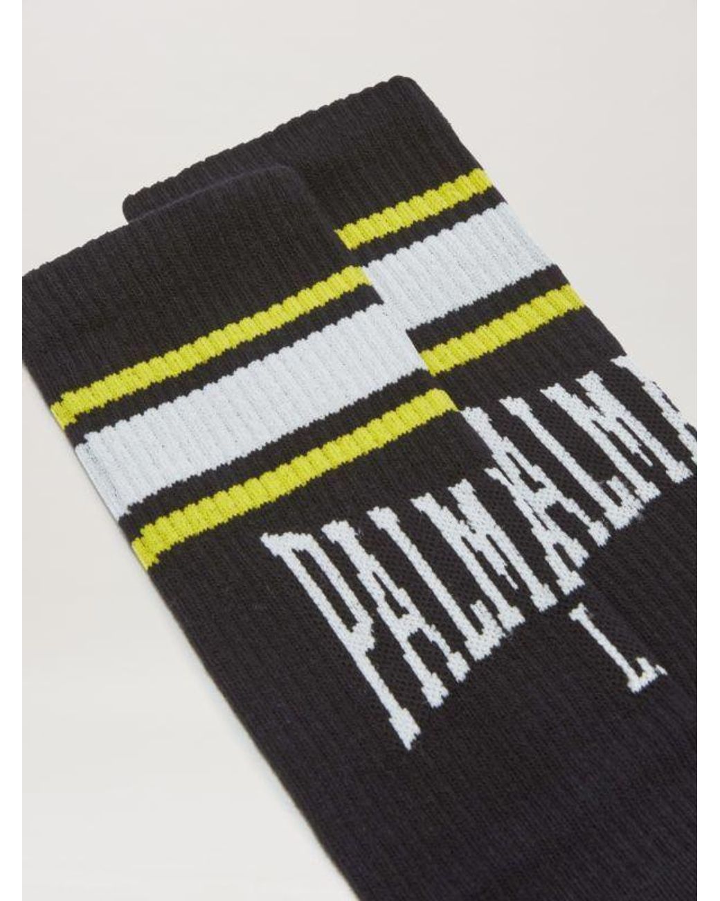 Palm Angels White Logo Intarsia Socks for men