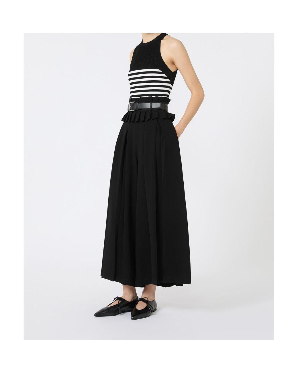 Max Mara Black Viscose Yarn Top