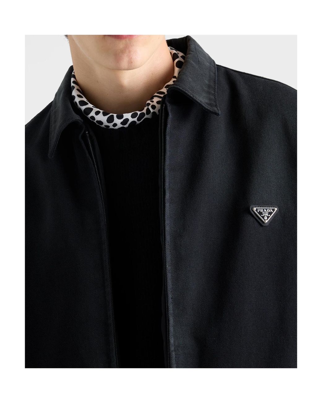 Prada Black Padded Denim Blouson Jacket for men