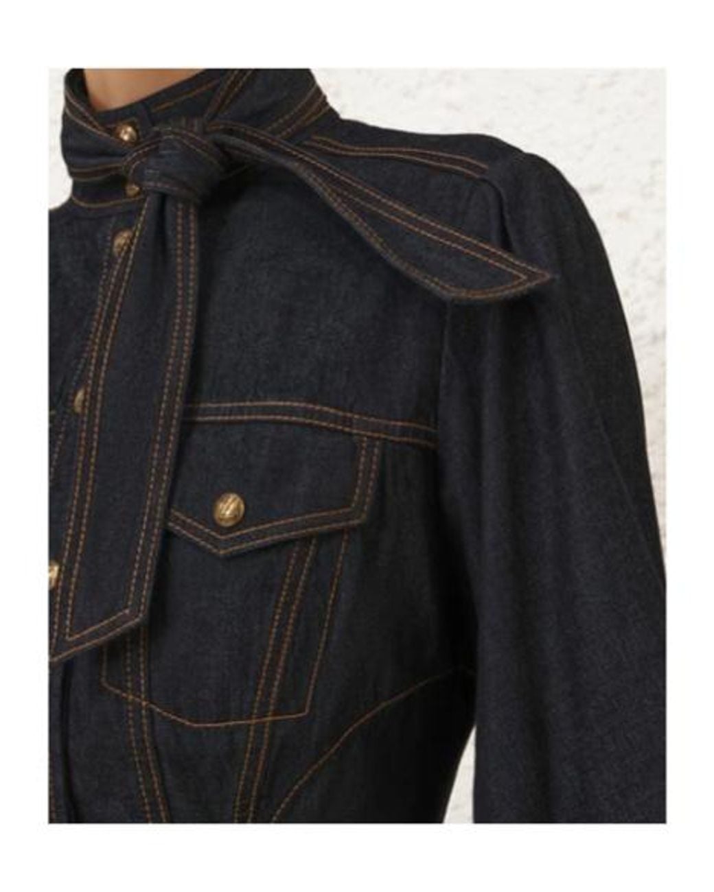 Zimmermann Black Denim Fitted Shirt