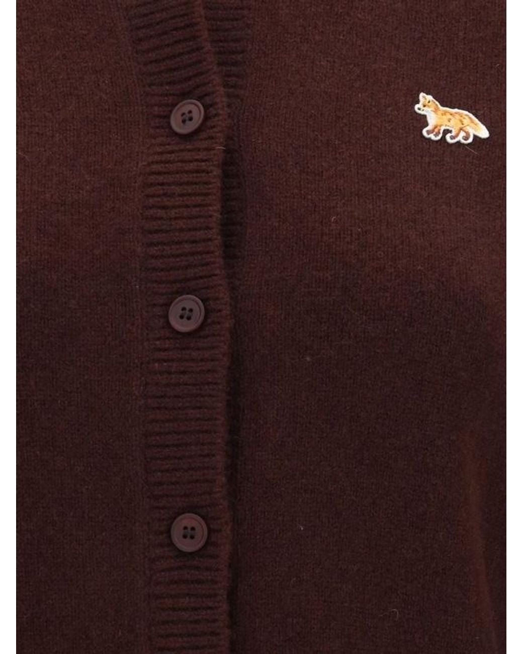 Maison Kitsuné Purple Maison Kitsuné Baby Fox Fitted Cardigan