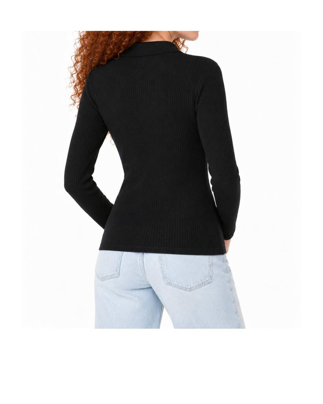 Max Mara Blue Gergo Ribbed Polo Knitted Top