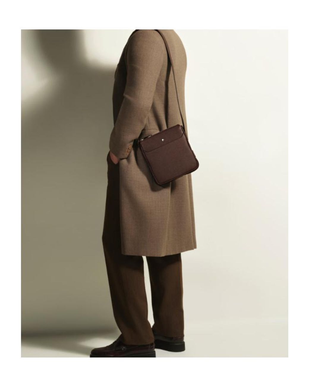 Montblanc Brown Vertical Belt Messenger Bag for men