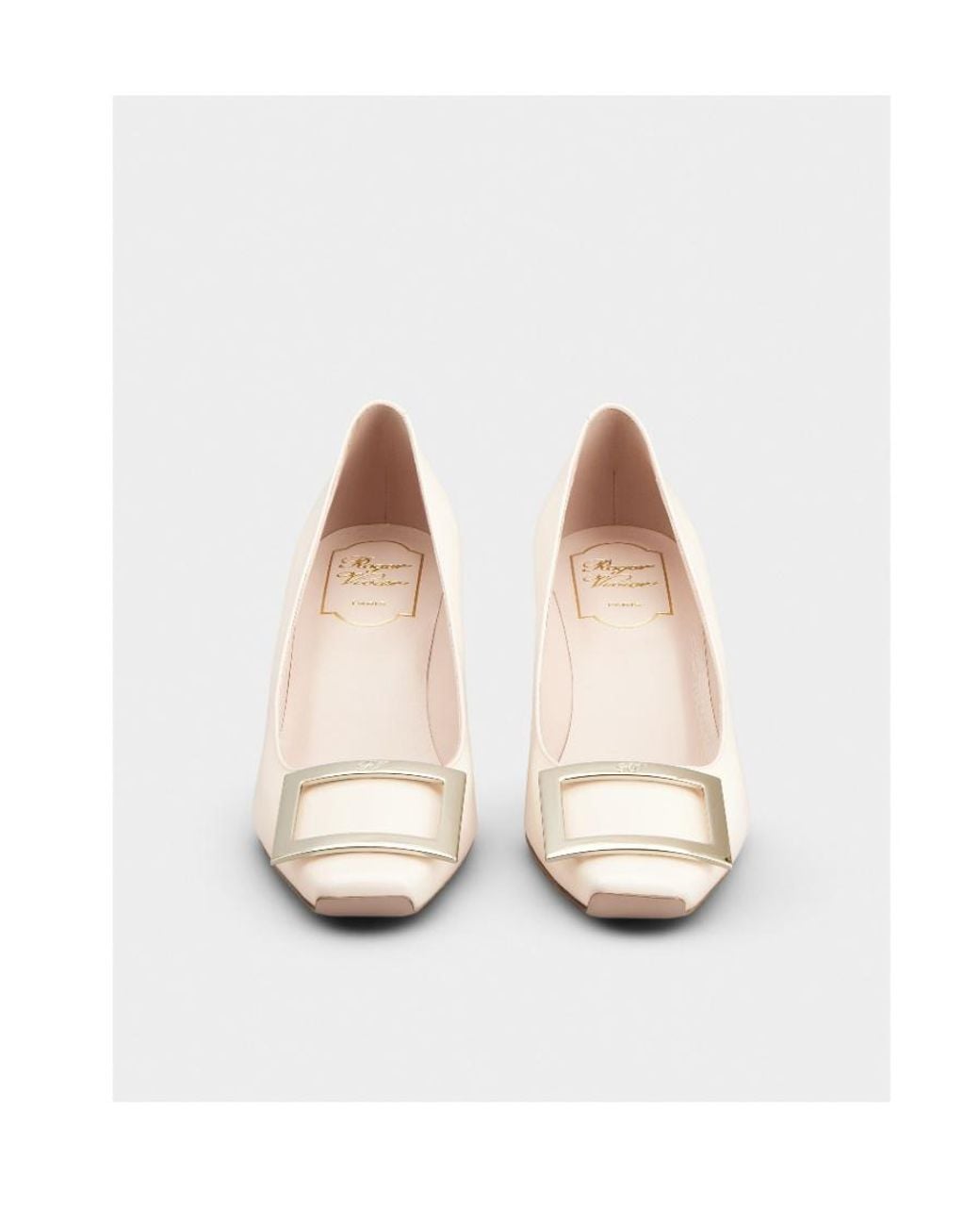 Roger Vivier Natural Trompette Embellished Buckle Pumps