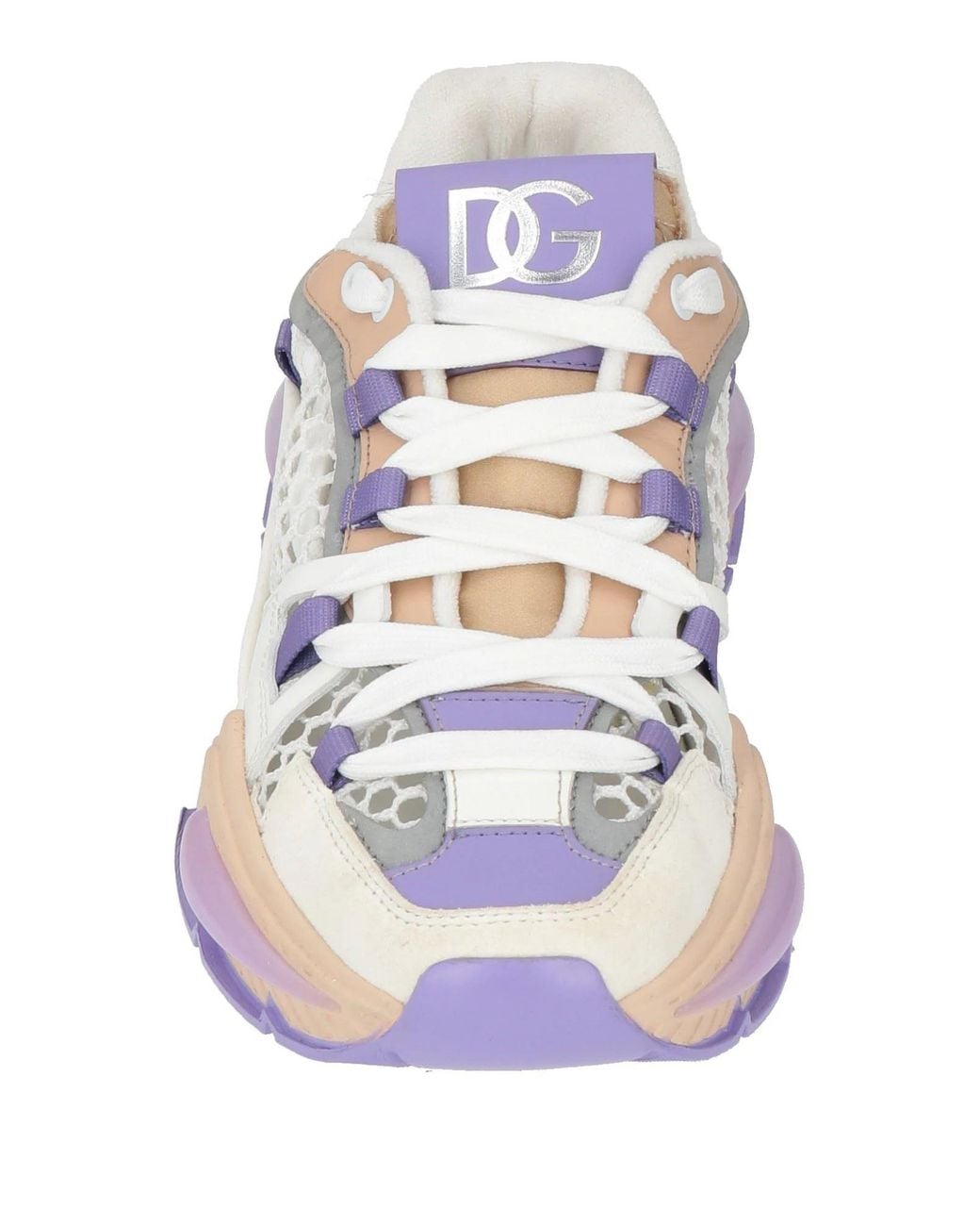 Dolce & Gabbana White Multi-Colored Platform Sneakers
