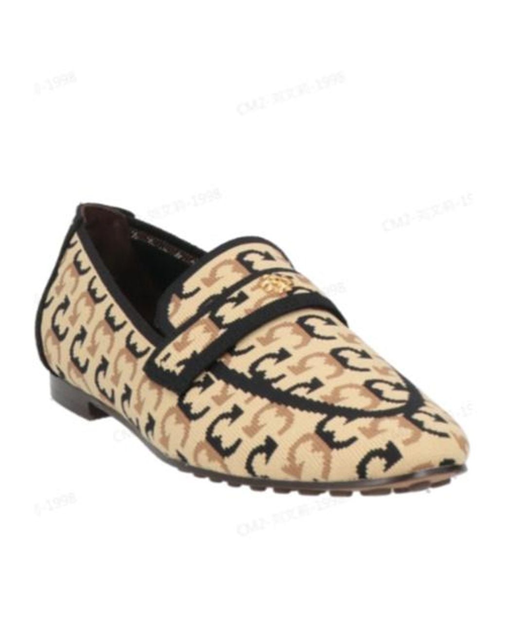 Tory Burch Natural Brandedprint Flat Shoes