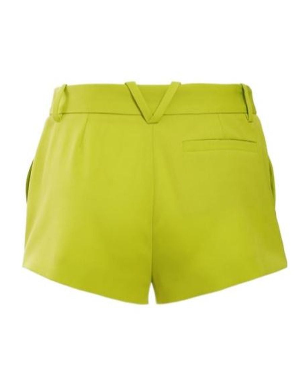 Versace Yellow Logo Belted Wool Twill Mini Shorts