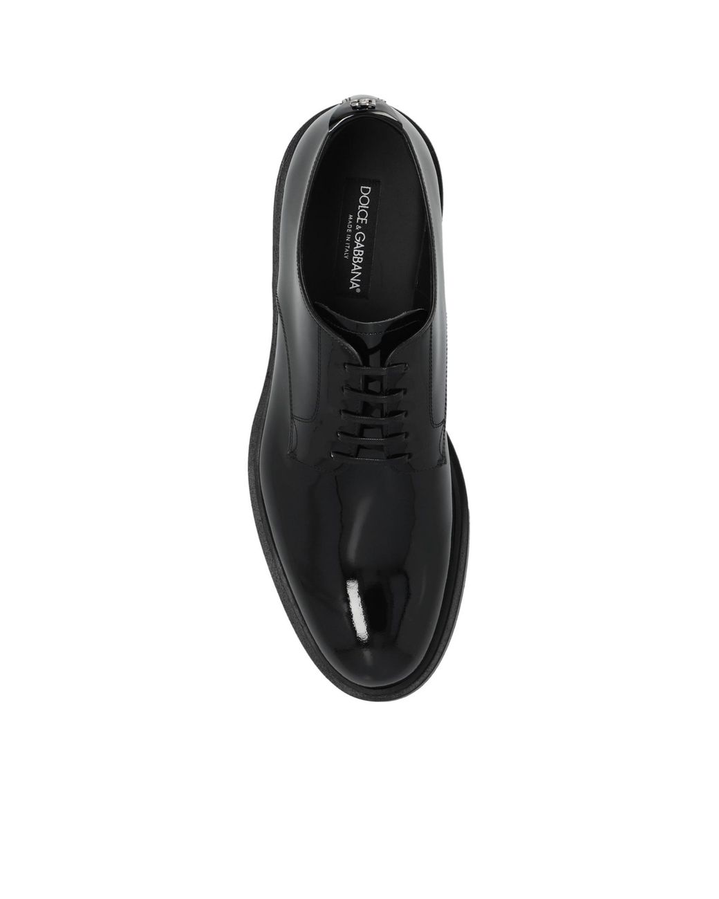 Dolce & Gabbana Black Round Toe Derby Shoes for men