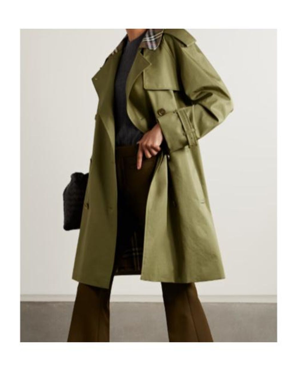 Burberry Green Short Cotton Trench Coat