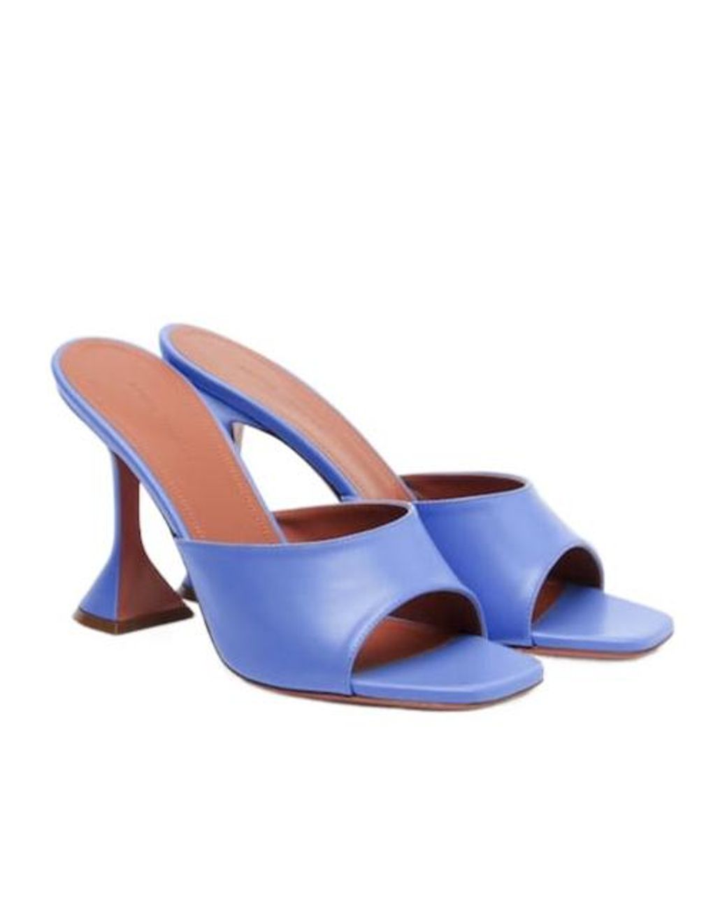 AMINA MUADDI Blue Leather Mules