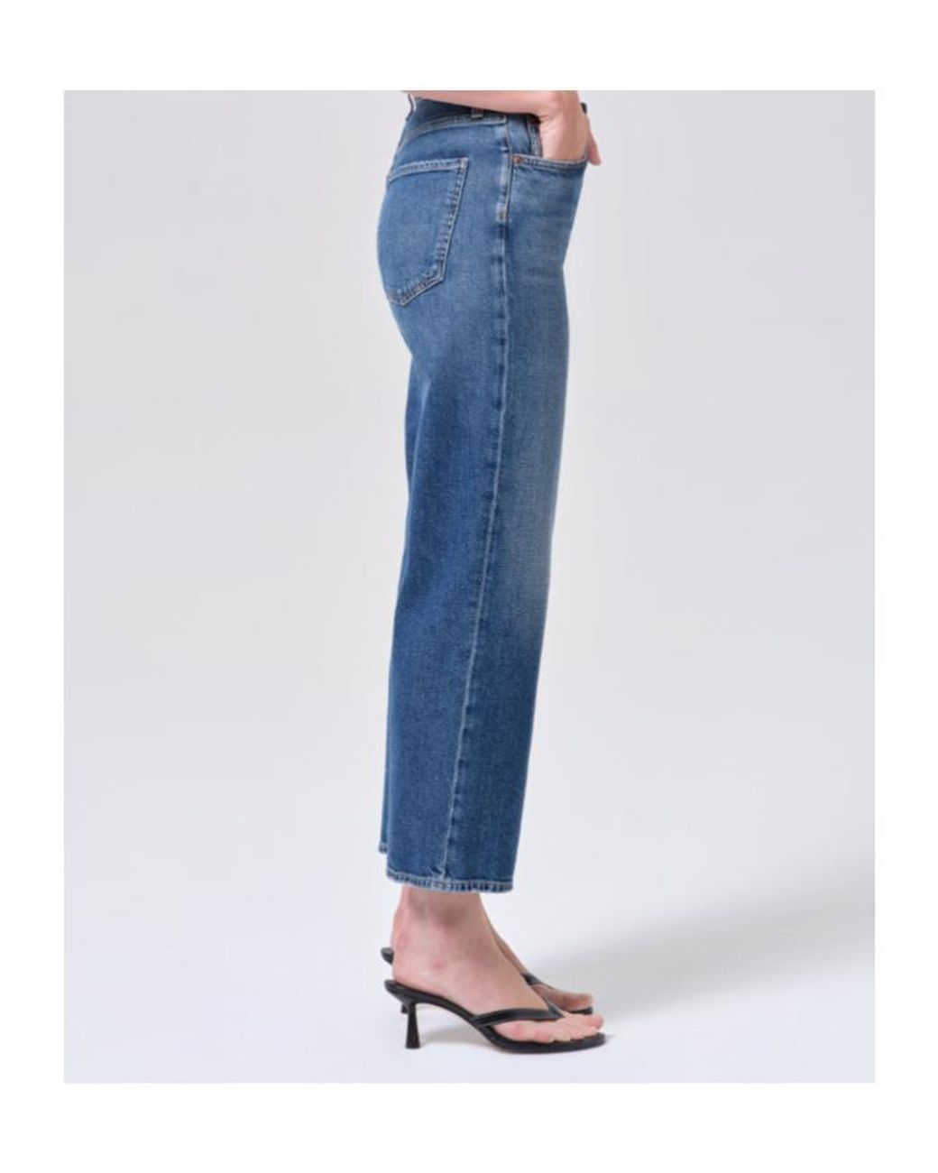 Agolde Blue Harper Cropped Jeans