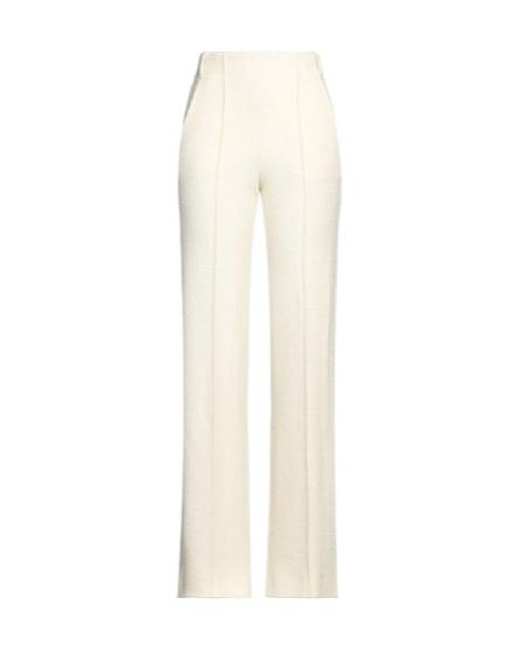 Chloé White Solid-Color Knitted Pants