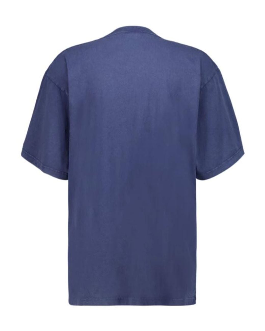 Balenciaga Blue Logo Embroidered T-Shirt for men