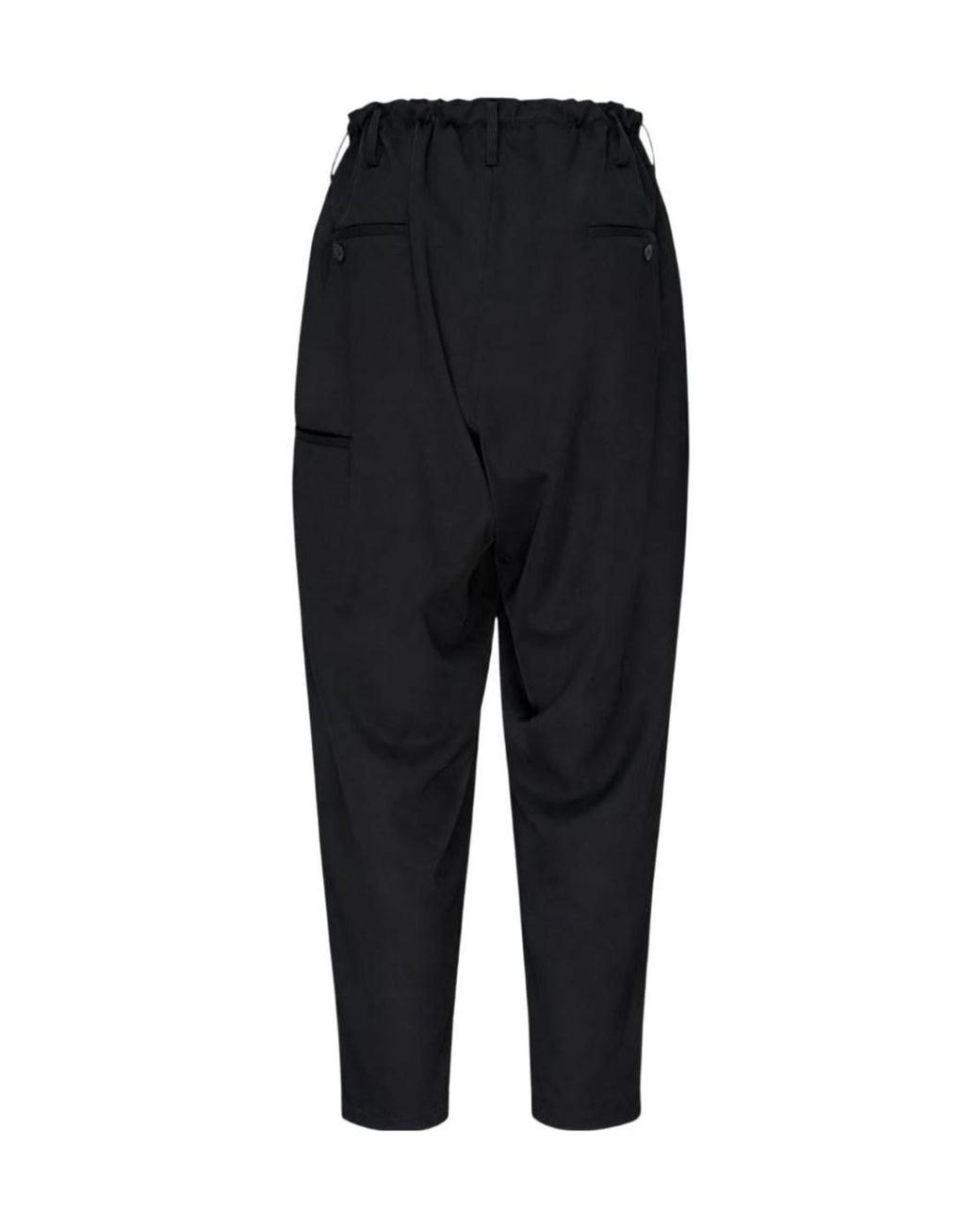 Yohji Yamamoto Black Drawstring Casual Pants for men