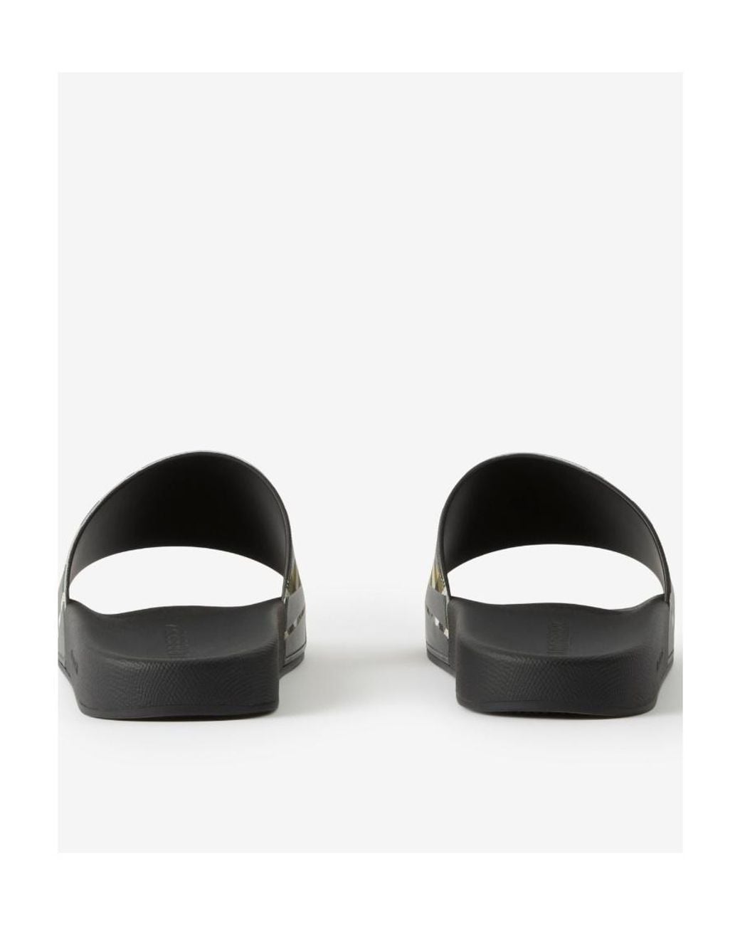 Burberry White Vintage Check Sliced-Print Slides for men