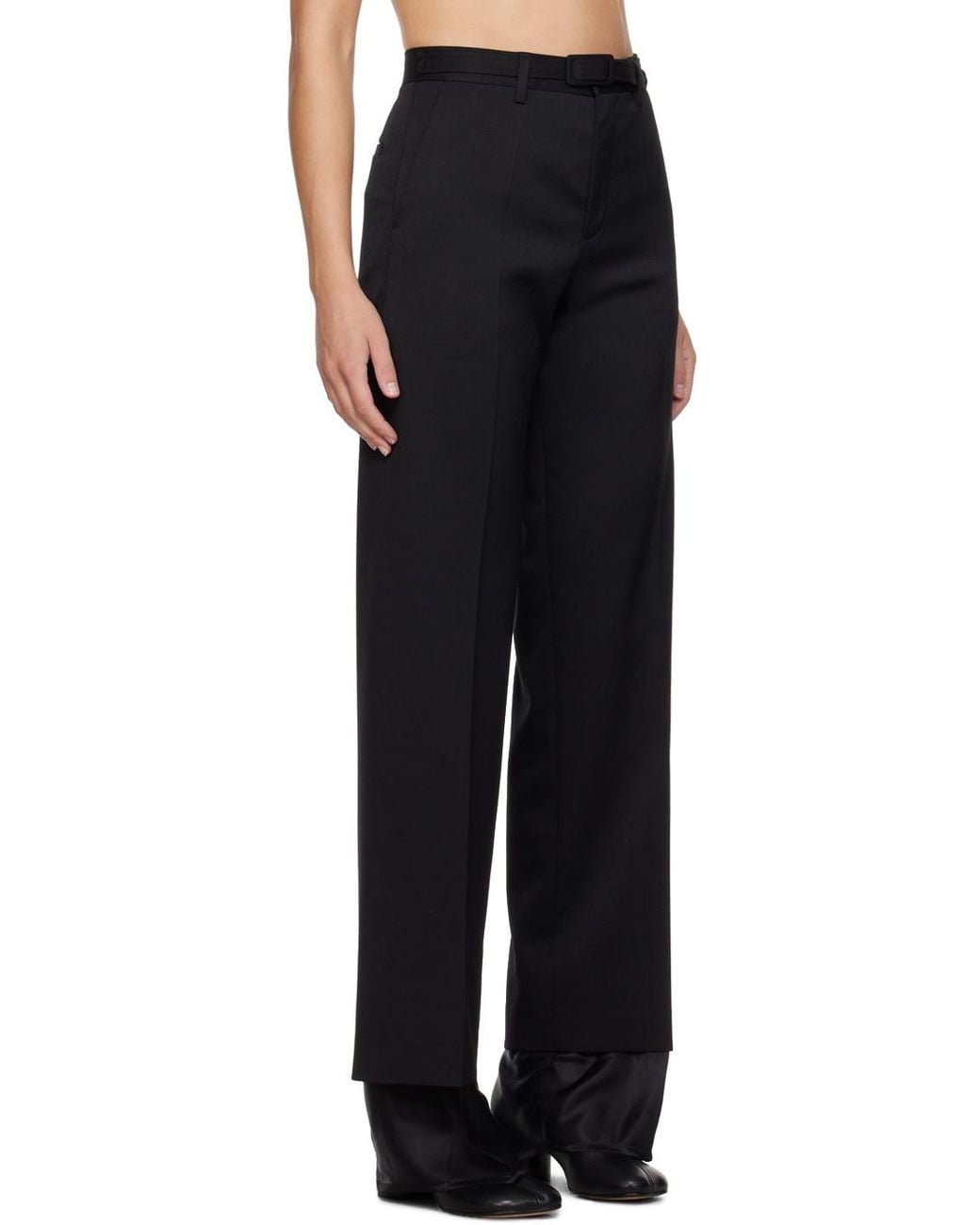 MM6 by Maison Margiela Black Straight-Leg Pants