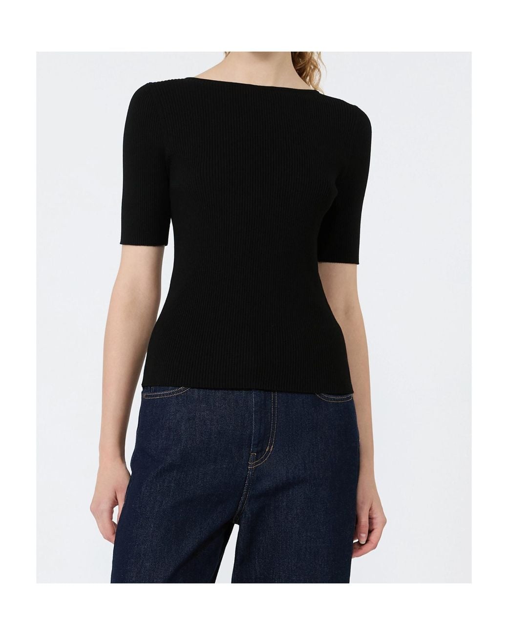 Weekend by Maxmara Black Short-Sleeved Pullover