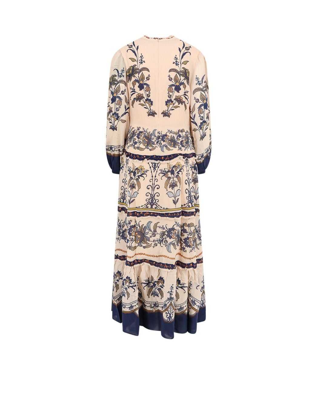 Farm Rio Natural Puff-Sleeve Printed Dress