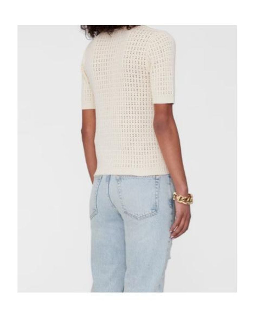 Anine Bing Natural Short Sleeve Shirt