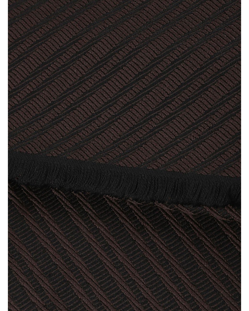 Emporio Armani Black Frayed Edge Scarf for men