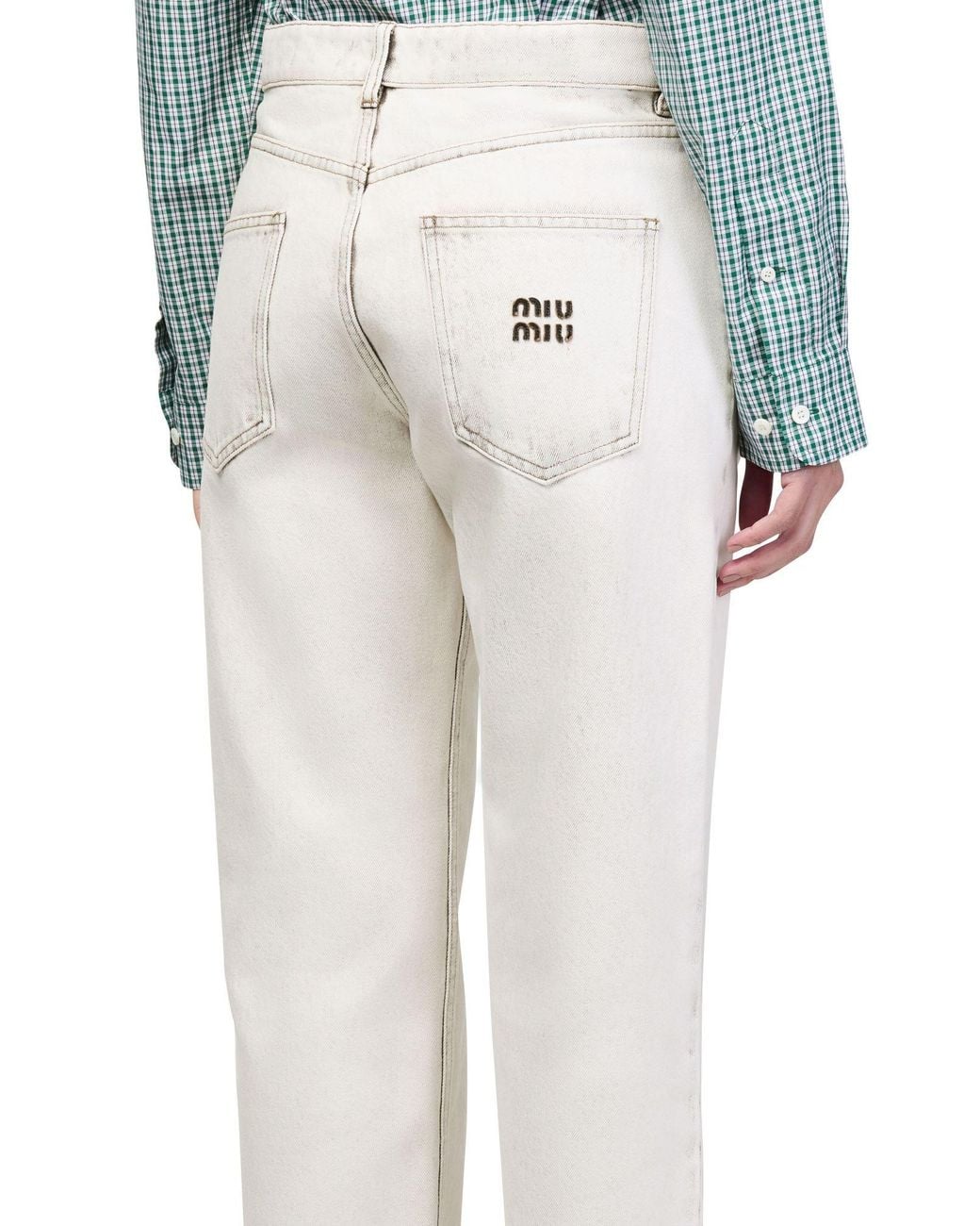 Miu Miu White Straight-Cut Jeans