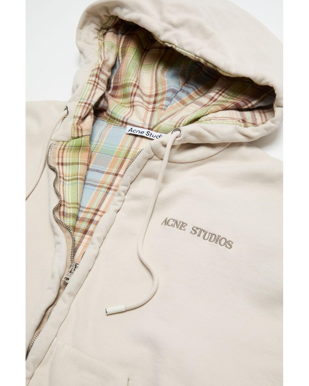 Acne Natural Fleece Hoodie With Logo