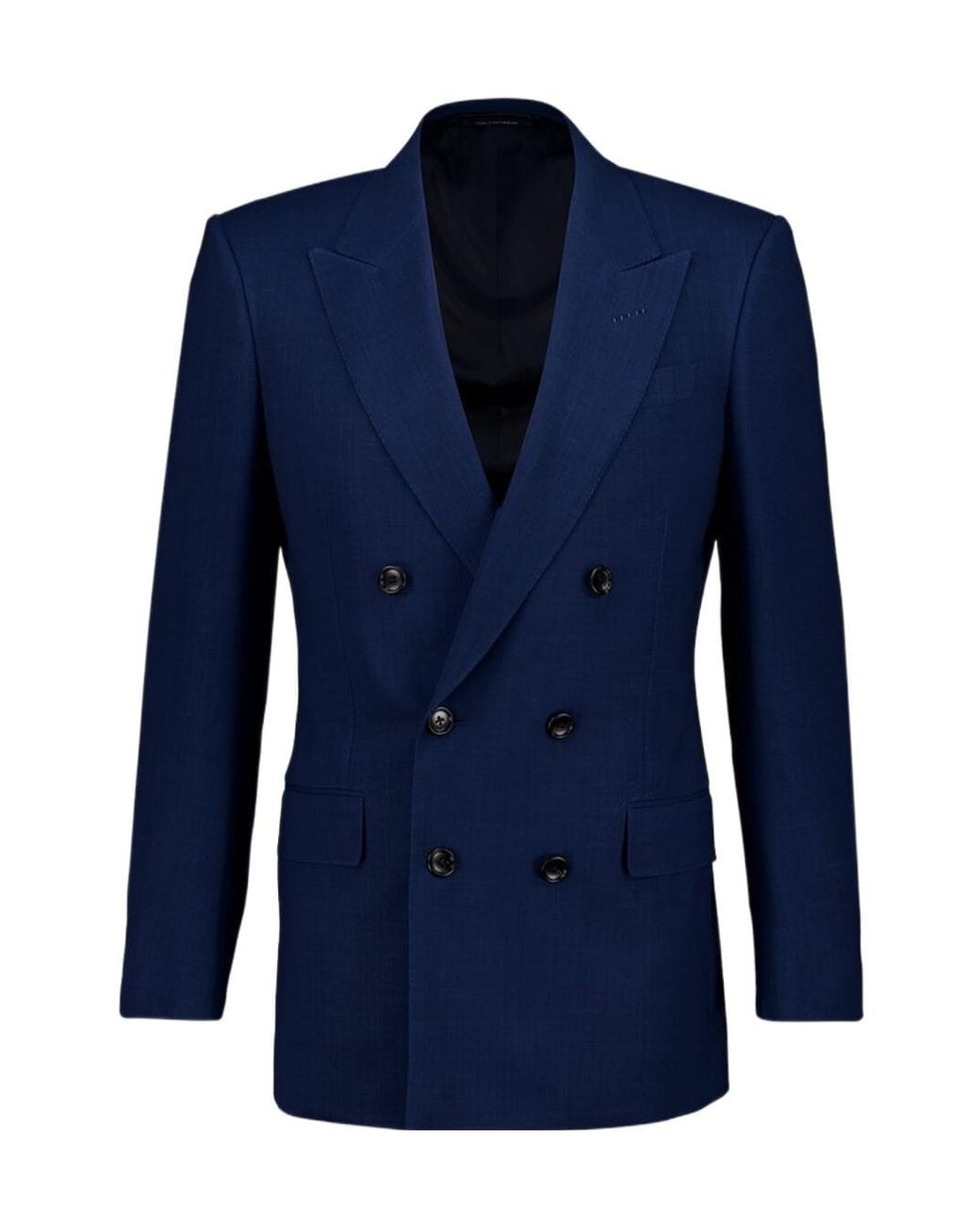Tom Ford Blue Double-Breasted Wool Blazer for men