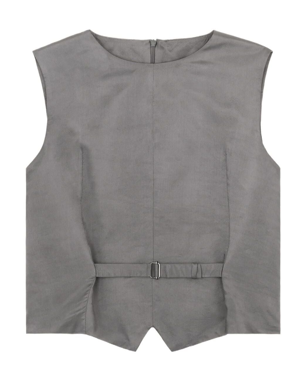 MM6 by Maison Margiela Gray Satin Strapped Waistcoat