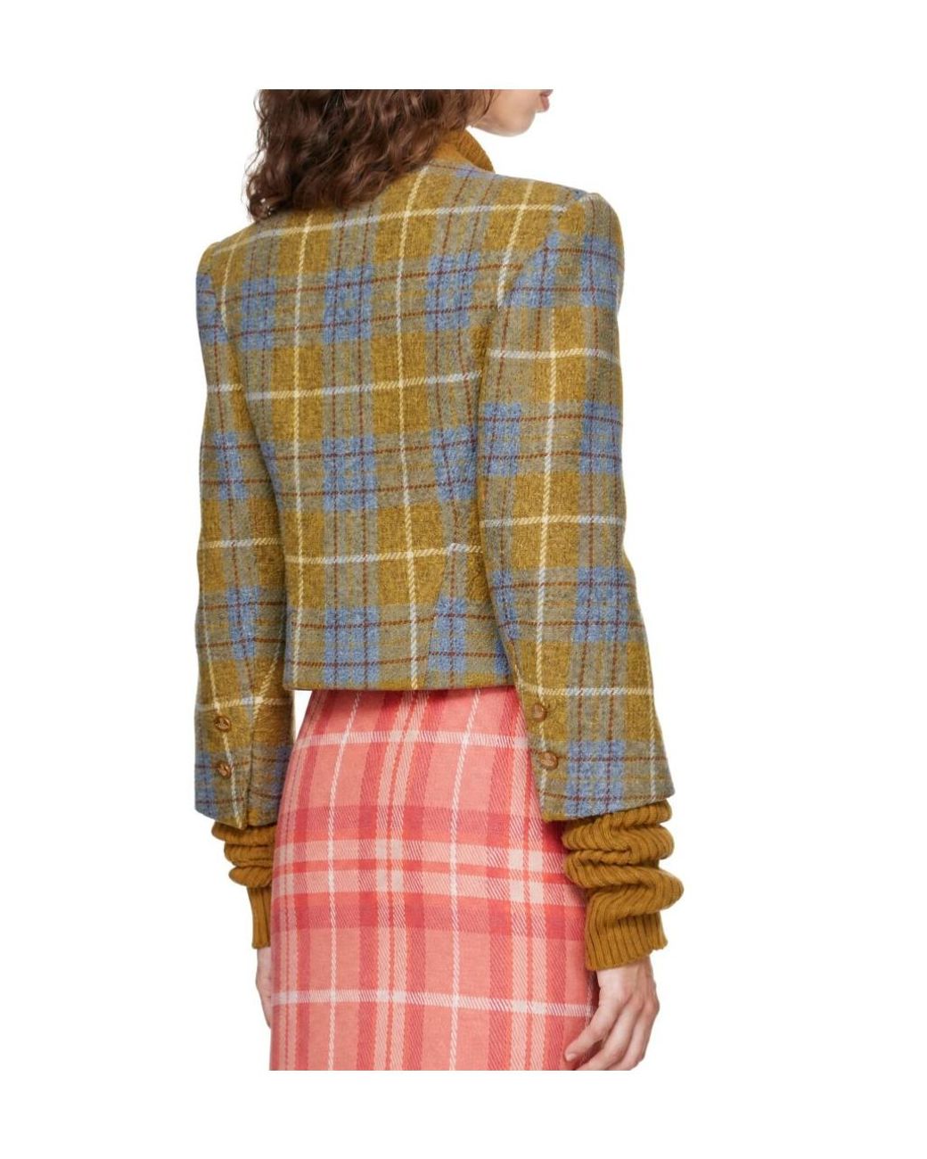 Vivienne Westwood Brown Checked Knitted Jacket