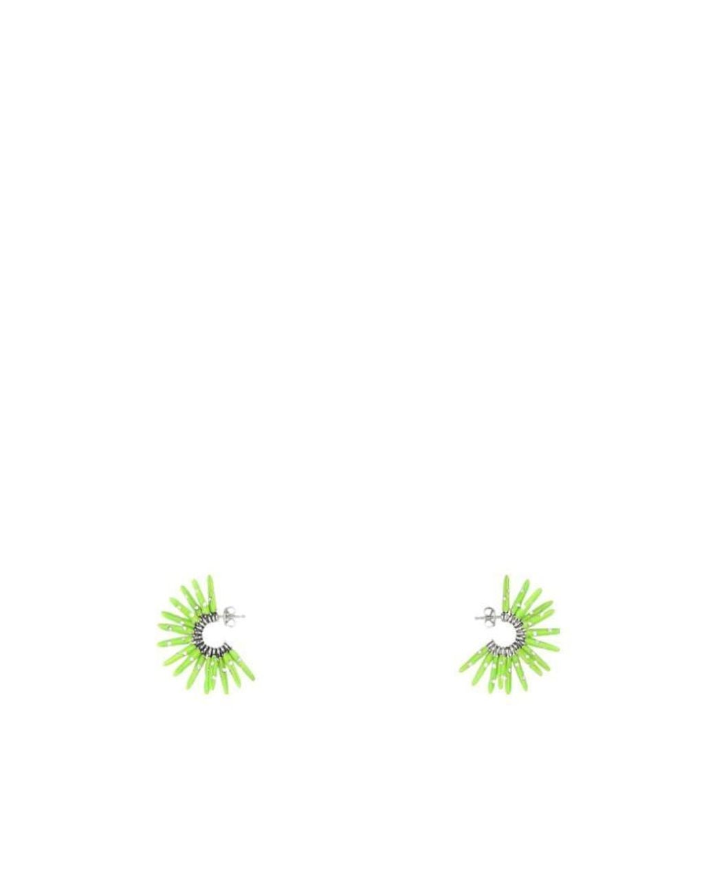 Bottega Veneta White Logo Earrings